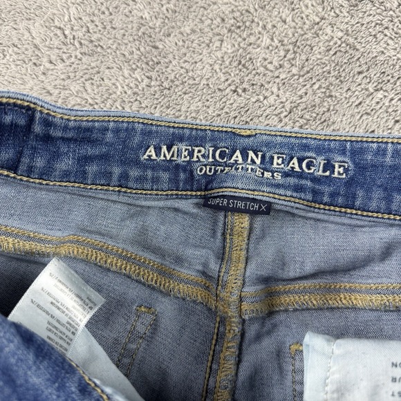 American Eagle Jeans‎ Womens 2 R Blue Super Stretch X Hi Rise Jegging Distressed - Picture 8 of 14